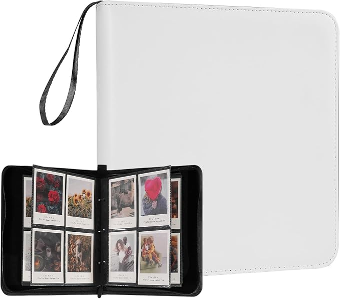 Large Polaroid Photo Album Binder, 240 Pockets. White | Fits Polaroid i-Type, 600, SX-70 and Instax Wide 3.5x4.25 films. Acid-free pages protect photos for long-term storage. by GoldbarleyDesign