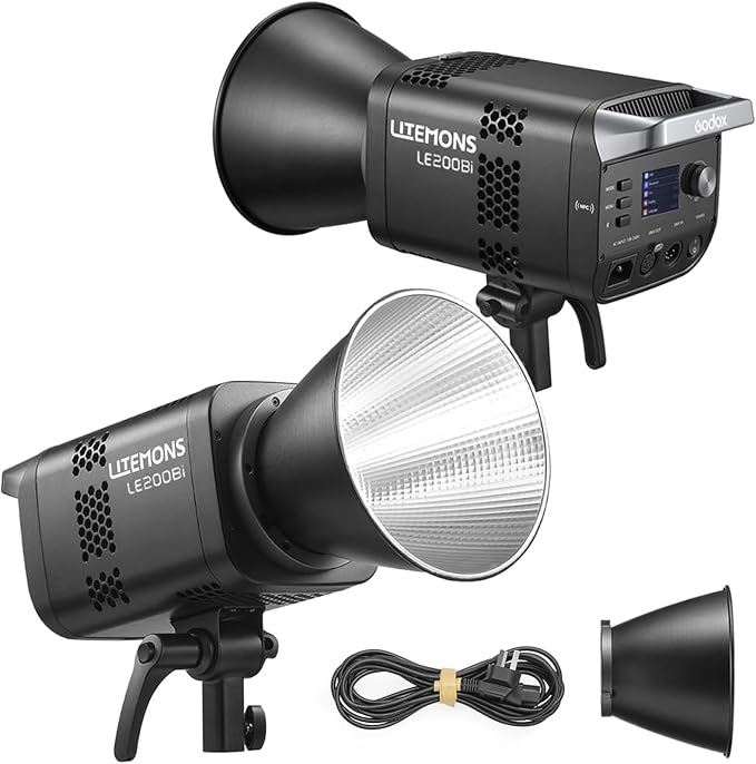 Godox LE200Bi Godox Light 220W Bi-Color LED Video Light | 2800K-6500K,57700 LUX,CRI/TLCI≥98,11 FX,APP Control,for Photography,Live Streaming by GODOX
