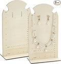 FINGERINSPIRE 2 Pcs Earring Measurement Display Stand 5.3x3x9.8 Wood Ear Stud Stand Earring Organizer Frame with Measurements Floral White Arch-Shaped Earring Holder for Measuring Selling Earring by FINGERINSPIRE