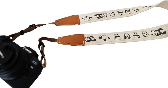 UNIKSTRAP Original Design, Personalized Adjustable Cute Cotton PANDA Camera Strap, Fit for Canon Nikon Sony Olympus Interchangeable Lens Digital Camera/DSLR etc. (Panda) - Image 2