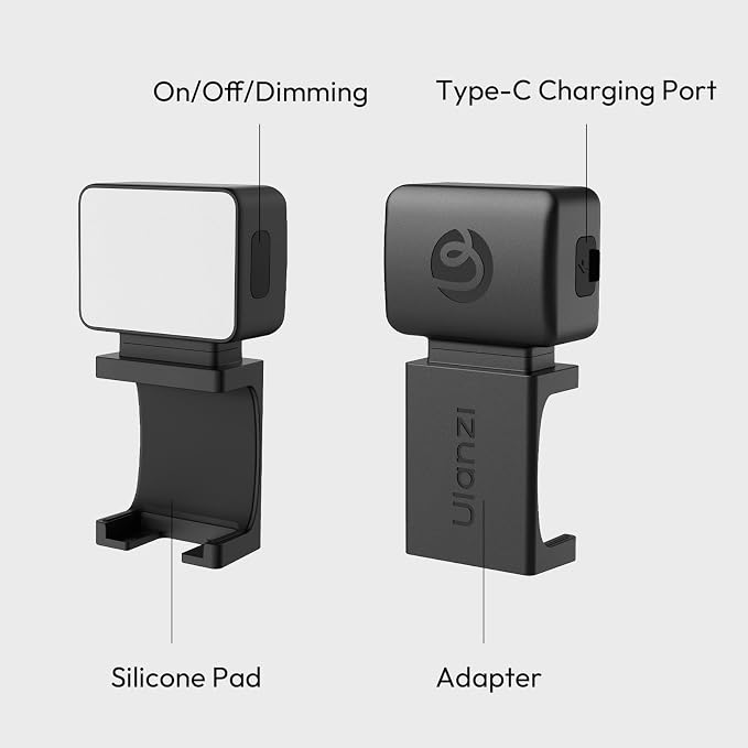 ULANZI LM001 Magnetic Fill Light for DJI Osmo Pocket 4/3/Xtra Muse, 2W 5800K LED Light with CRI ≥95, 500mAh USB C Rechargeable, IPX4 Waterproof, 3-Level Brightness, for Vlog & Outdoor - Image 8