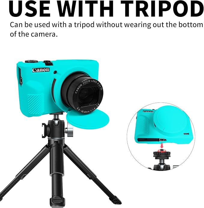 Easy Hood Camera Case Cover for Canon Powershot G7X Mark III Camera(Blue) | With Removable Lens Cover,Soft Silicone Protective Case,Anti-Scratch,Slim Fit,Enhanced Grip,Lightweight Camera Accessories - Image 7