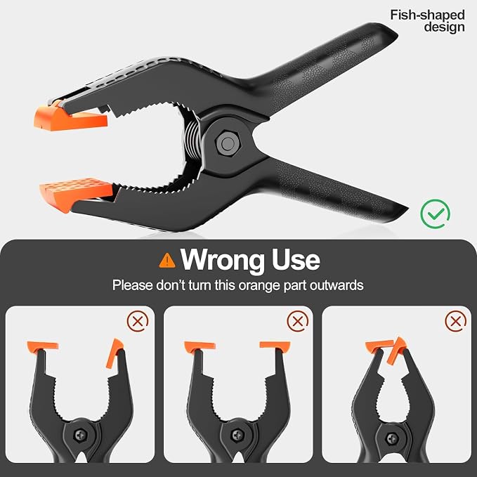 EMART 6 Pack Heavy Duty Spring Clamps 6 inch Plastic Backdrop Clips, Studio | Photo Booth Backdrop Clamps for Backdrop Stand, Balloon Arch, Photography Studio, Woodworking, Crafts, Drawing, Garden, Trap - Image 6