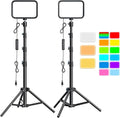UBeesize 2-Pack RGB Photography Lighting, Studio Lights with Adjustable Tripod Stand and Ball Head, Video Light for Video Recording, Live Streaming, Makeup by UBeesize