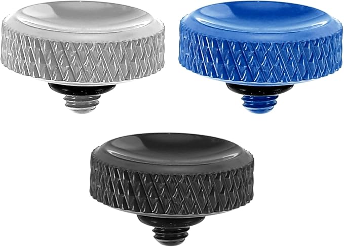 PATIKIL Camera Shutter Button, 3 Pack Soft Shutter Release Button Pure Copper Camera Button Carved Suitable for Nikon for Fujifilm for Leica DSLR/SLR Camera, Blue Black Silver by PATIKIL