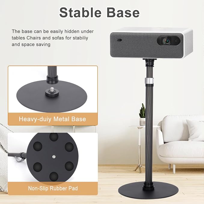 Koolehaoda Round Base Monopod 16"-28" Adjustable Tripod Stand for Desk | Carbon Fiber Tabletop Tripod with 1/4"-3/8" Thread for DSLR Camera Light Webcam for Live Streaming Vlogging, Payload 33lbs - Image 6