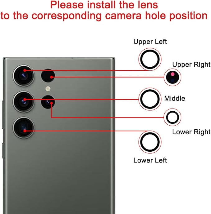 2 Set Back Rear Camera Lens Glass Replacement for Samsung Galaxy S23 Ultra with pre-Installed Adhesive and Reparing Toolkit - Image 6