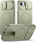 SURITCH for iPhone 17e/16e Case with Magnetic Camera Slide Cover and Adjustable Kickstand, Compatible with MagSafe, Shockproof Bumper Case Slim Protective Cover 6.1 Inch,Green by SURITCH
