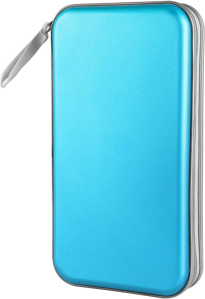 Siveit CD DVD Cases 96 Capacity Disc Storage Binder for Car(Sky Blue) | Hard Plastic CD DVD Disc Cases Storage Binder Wallet for Car Home Office Travel by Siveit