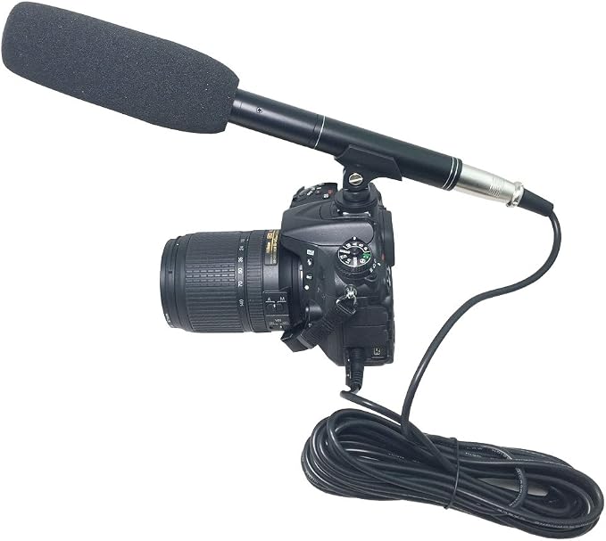 Ruittos Condenser Interview Microphone Photography Shotgun Mic for Video Camcorders DSLR DV Camcorder 11 inches/27cm Camera Microphone with Metal Holder, Anti-Wind Foam Cap XLR Cable - Image 3