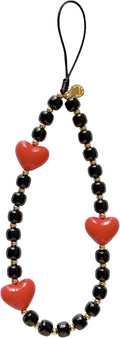 Drawwind Phone Charm Strap Cute Wrist Straps Cell Phone Charm String Y2K Aesthetic Lanyard Wristlet Chain for Case Camera AirPods Bags Keychains (Red Hearts) by Drawwind
