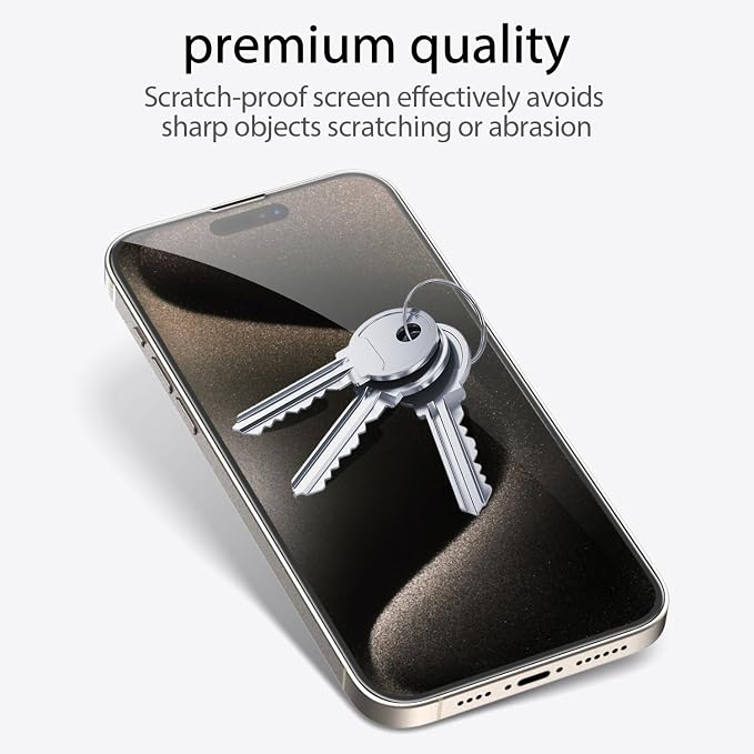 3 Pack Privacy Screen Protector for iPhone 15 Pro Max+3 Pack Camera Lens Protector with Tempered Glass, Touch Sensitive and Case Friendly (iP-15 pro max) - Image 6