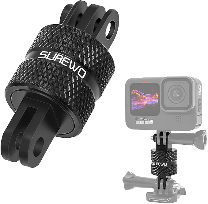 Aluminum 360 Degree Rotation Camera Mount, Metal Bracket Adapter, Aluminum Adapter Camera Mount Compatible with GoPro Hero 13/12/11/10, DJI Action 6/5 Pro/4/3, Sony and Other Action Cameras by SKEZN