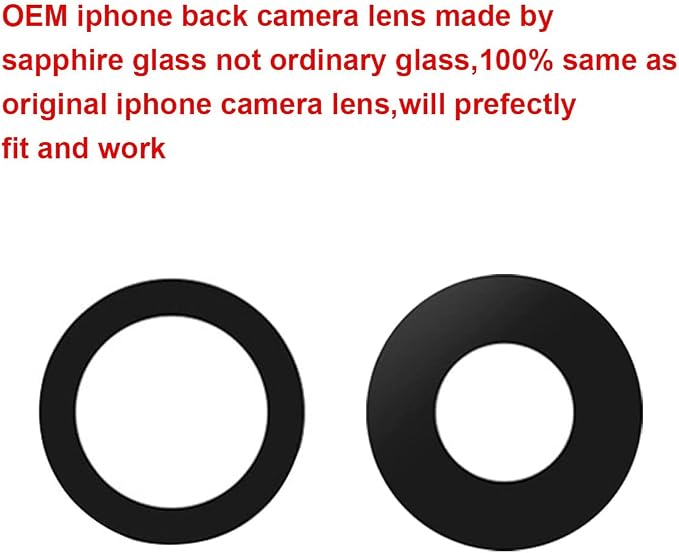 2 Set Original Back Rear Camera Lens Glass Replacement for iPhone 12 and iPhone 12 mini with pre-Installed Adhesive and Reparing Toolkit - Image 3