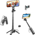 Magnetic Small Selfie Stick for iPhone,4 in 1 Multifunctional Portable Selfie Sticks Retractable Cell Phone Travel Tripod with Remote Control, Mini Phone Tripod for iPhone 17/16/15/14/13/12 Series by XOSimpleisBeauty