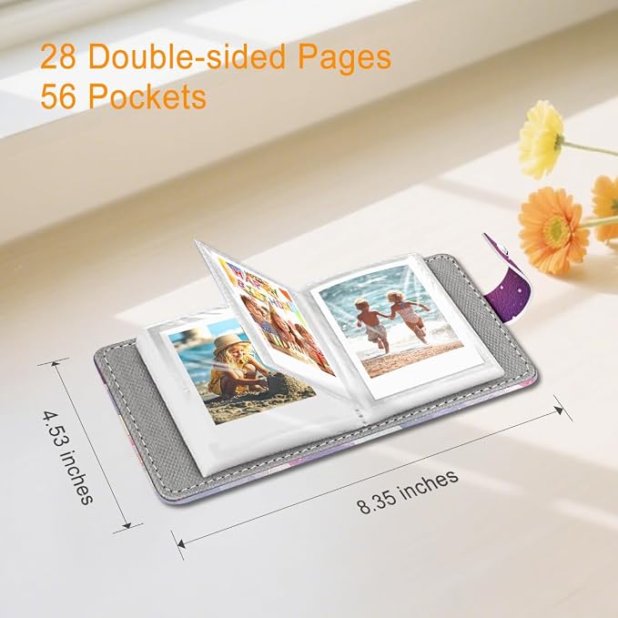 Night Sky Moon Small Photos Album for 2x3 Inch Films, 56 Pockets | Mini Cute Picture Book, Wallet Size, for Polaroid Fujifilm Instax Mini Instant Camera Printer, Kpop Photocard Binder Holders - Image 5