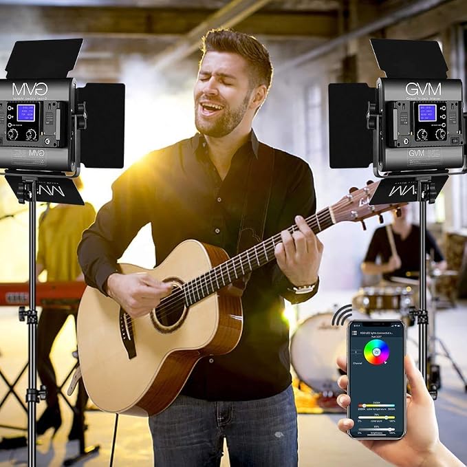 GVM 800D RGB Led Video Light, 2PCS Video Lighting Kit with APP Control, 40W Photography Lighting Led Panel Light with 18 Kinds of The Scene Lights for Studio YouTube, 3200K-5600K, CRI 97+ - Image 2