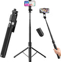 71-Inch Extendable Phone Tripod and Selfie Stick with Wireless Remote, 360° Rotating Holder, Portable Travel Tripod Stand for iPhone, Android and Action Cameras by Rupital