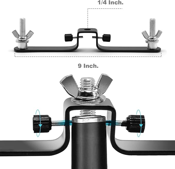 118" / 3m Background Folding Crossbar, Photography Lighting Muslin Backdrop Support Crossbar, 2 x 3m Crossbar, 2 x Mount,6 x Clip - Image 5