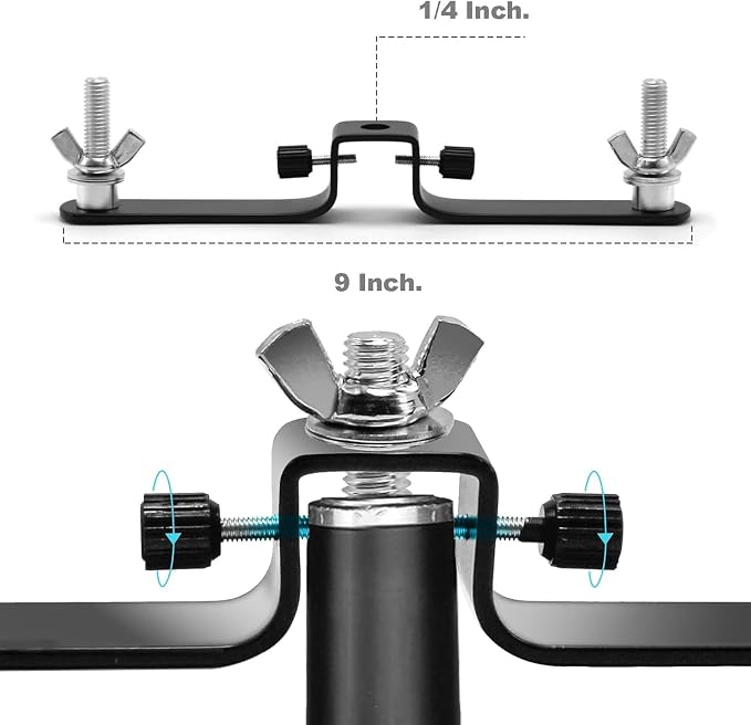 10ft/3M Background Folding Muslin Backdrop Support, 3 x 3m Crossbar, 2 x Mount, 9 x Clip - Image 5