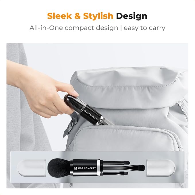 K&F CONCEPT 6-in-1 Keyboard Cleaning Brush Kit for Camera, Lens, PC,Black | Soft Bristles, Easy to Clean, Includes 4 Brush Sizes for Precise, Scratch-Safe Cleaning of Various Devices,MK11 - Image 7