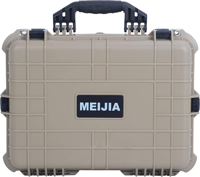MEIJIA All Weather IP67 Waterproof Hard Camera Case,Hard Protective Case,Hard Case with Customizable Foam,Fit Use of Drones,Camera,Equipments,Pistols(Desert Tan,19.78x15.77x7.41inches) - Image 9