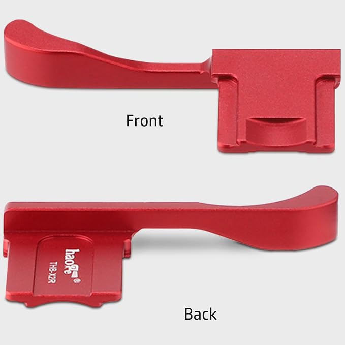 Haoge THB-X2R Metal Hot Shoe Thumb Up Rest Hand Grip for Fujifilm X100VI Fuji X100V Camera Red - Image 5