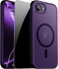 Magnetic for iPhone 17e Case & iPhone 16e Case, Purple | Full Camera Protection, with Privacy Screen Protector, Compatible with MagSafe, Matte Shockproof Cover for 17 e / 16 e by ZOZDOKG