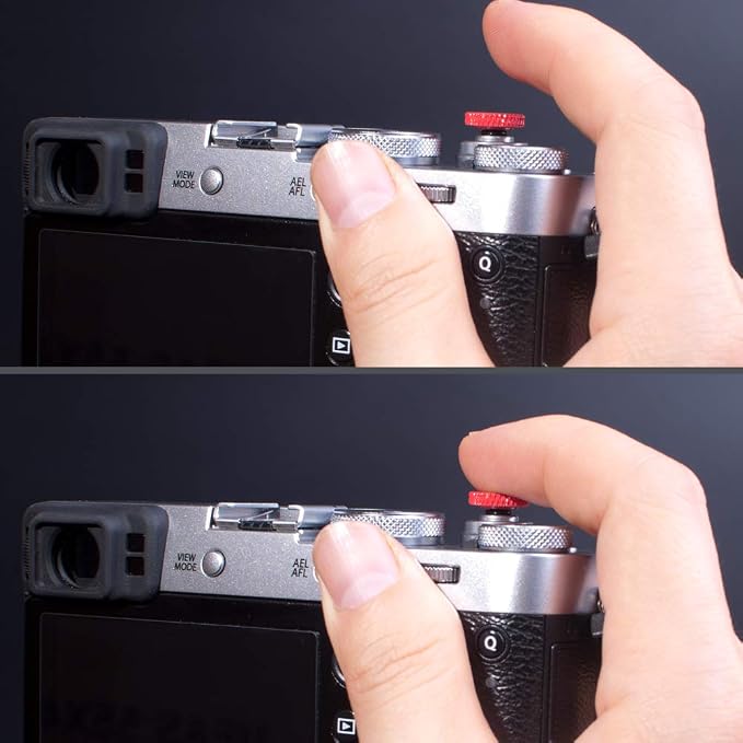 VKO Metal Soft Shutter Release Button | Delicate Camera Shutter Button Knurled Shape Red(2-Pack) - Image 5