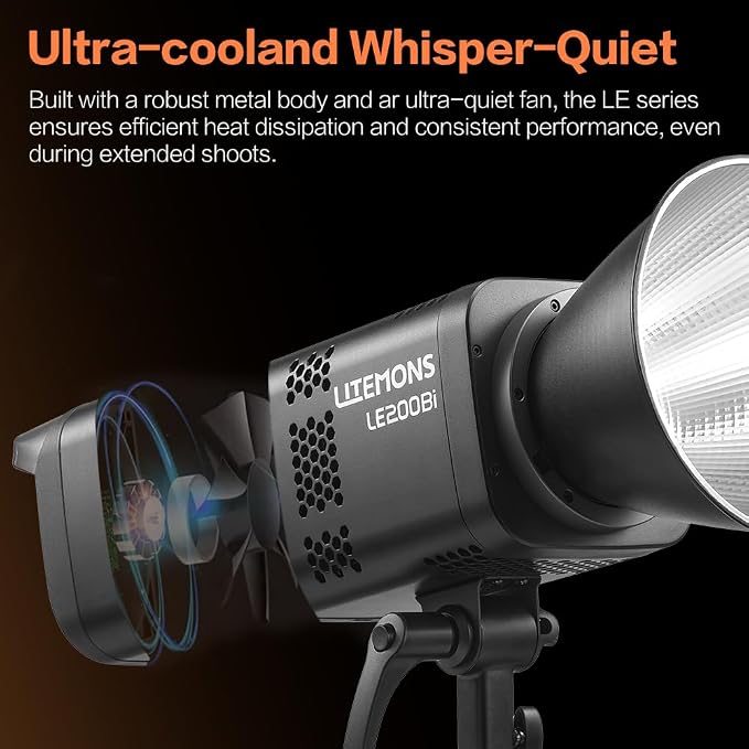 Godox LE200Bi Godox Light Kit 220W Bi-Color LED Video Light | 2800K-6500K,57700 LUX,CRI/TLCI≥98,11 FX, with Quick Release Softbox,Srand, APP Control,for Photography/Live Streaming - Image 6