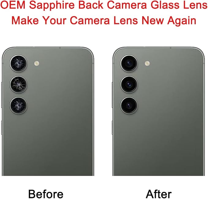 2 Set Back Rear Camera Lens Glass Replacement for Samsung Galaxy S23 and Galaxy S23+ Plus with pre-Installed Adhesive and Reparing Toolkit - Image 5
