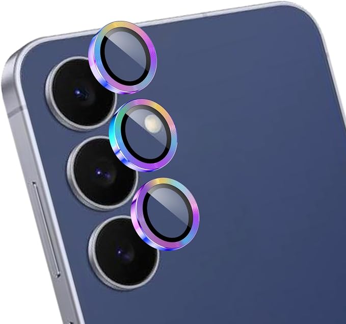Camera Lens Protector for Samsung Galaxy S25 FE,1 Pack | Tempered Metal Glass Camera Cover, HD Clear Anti-Scratch Lens Screen Protector Film,Case Friendly,Colorful Titanium by Unknown
