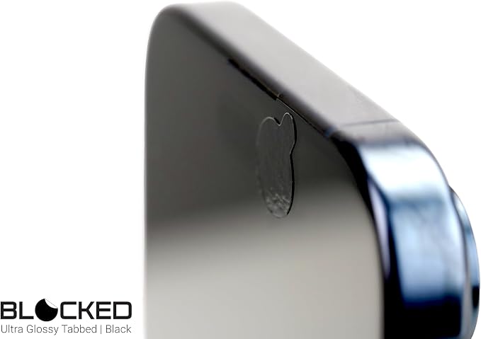 BLOCKED Original Vinyl Webcam Cover Stickers | Restickable & Stackable Privacy Covers | for All Camera-endable Devices | 3-Sizes | 57 Black Tabbed (Ultra Glossy) - Image 6