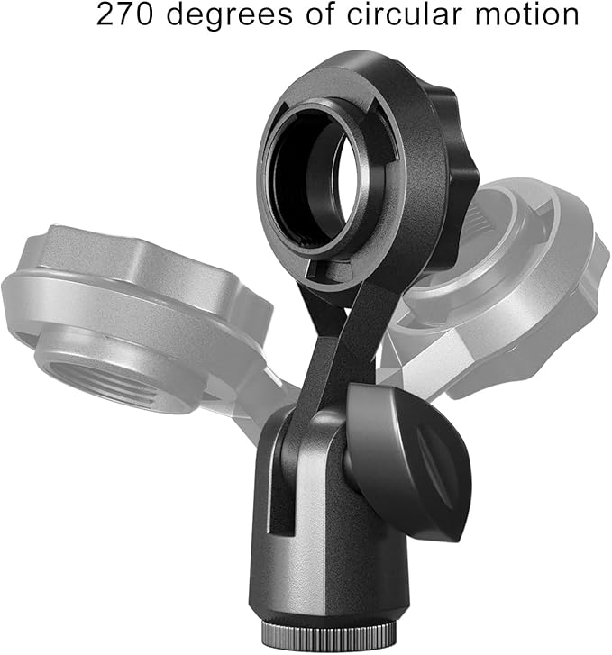 Condenser Microphone Holder Standard Interface Thread Compatible with Stand Devices With 3/8 Conversion Nut Short Video Mic Clip Ferrule For 0.9-inch Portable Shockproof Microphone Stands - Image 2