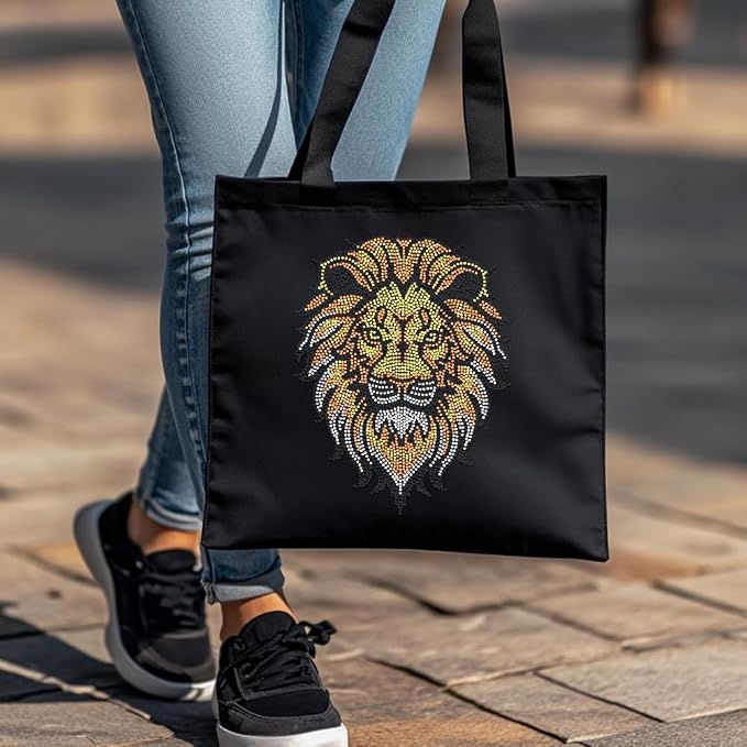 1 Pc Lion Rhinestone Iron on Hotfix Transfer Decal, Bling DIY Patch Clothing Repair Applique T-Shirt Vest Shoes Hat Jacket Decor Clothing DIY Accessories - Image 7