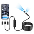 Endoscope Camera with Light, Dual-Lens 1920P HD Borescope with 8 Adjustable LED Lights, IP67 Waterproof Boroscope Inspection Tools, 16.4ft Semi-Rigid Snake Camera for iOS & Android by Acoath