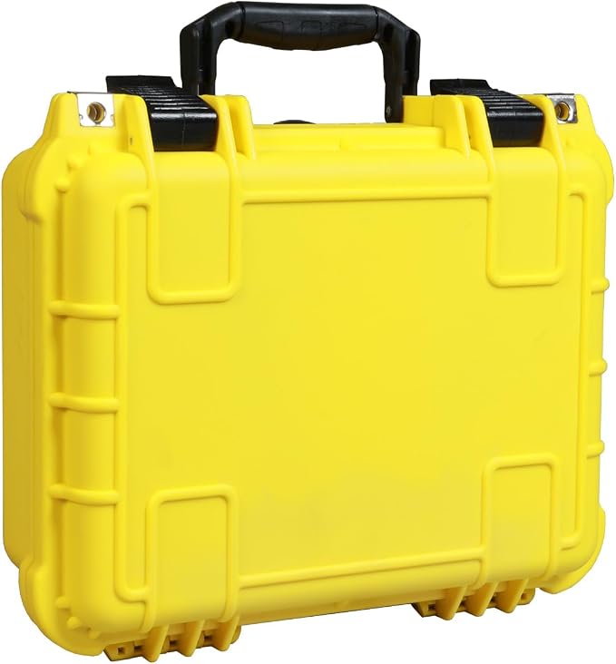 Jack Boss 14x 11.5x 6.5 Inch Hard Case, Portable Weather Waterproof Protective Camera Case with Customizable Foam, Fit Use of Drones, Camera, Equipments, Yellow by JACKBOSS