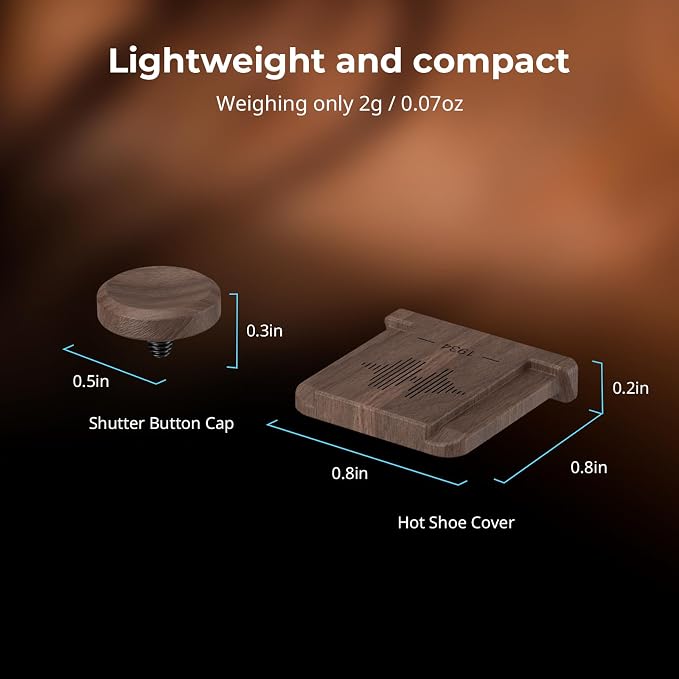 SmallRig Walnut Hot Shoe Cover with Shutter Button Cap for FUJIFILM X100VI / X100V / X-T30 III / X-T30 II / X-T30 / X-M5 / X-E5 / X-E4 / X-E3 / X-T50 / X-T5 / X-T4 / X-T3 / X-Pro3/ X100F - Image 6
