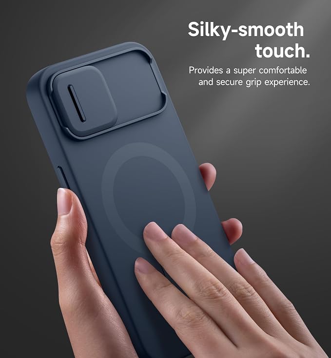 SURITCH for iPhone 17e/16e Case with Magnetic Camera Slide Cover and Adjustable Kickstand, Compatible with MagSafe, Shockproof Bumper Case Slim Protective Cover 6.1 Inch,Blue - Image 8
