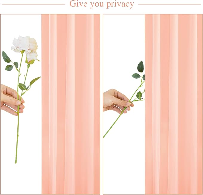 10x10 Peach Backdrop Curtain for Parties Baby Shower Wrinkle Free Peach Photo Curtains Backdrop Drapes Fabric Decoration for Wedding Birthday Party 5ft x 10ft,2 Panels - Image 7