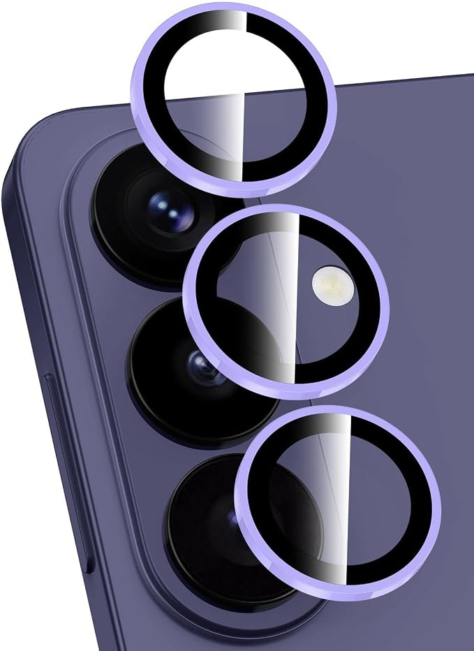 for Samsung Galaxy S26 Camera Lens Protector, Individual Metal Ring Tempered Glass Lens Cover, [Strong Adsorption] Scratch Resistant Ultra-Thin HD Clear Lens Cover, 1 Set-Purple Shine by Btscase
