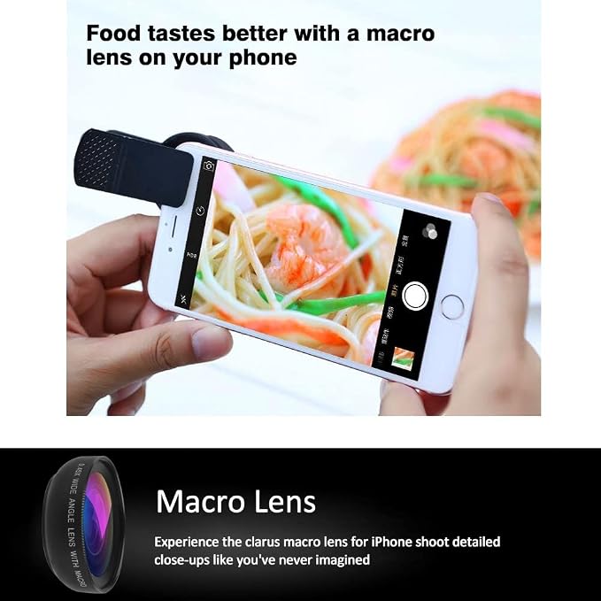 Cell Phone Camera Lens 2 in 1 Clip-on Lens Kit 37mm 0.45X 49UV Super Wide Angle & Macro Phone Camera Lens for iPhone and Android Smartphones Cell Phones - Image 6