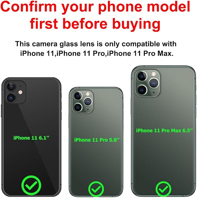 Original Back Rear Camera Lens Glass Replacement for iPhone 11 Pro Max and iPhone 11 Pro with Pre-Installed Adhesive and Repairing Toolkit - Image 6