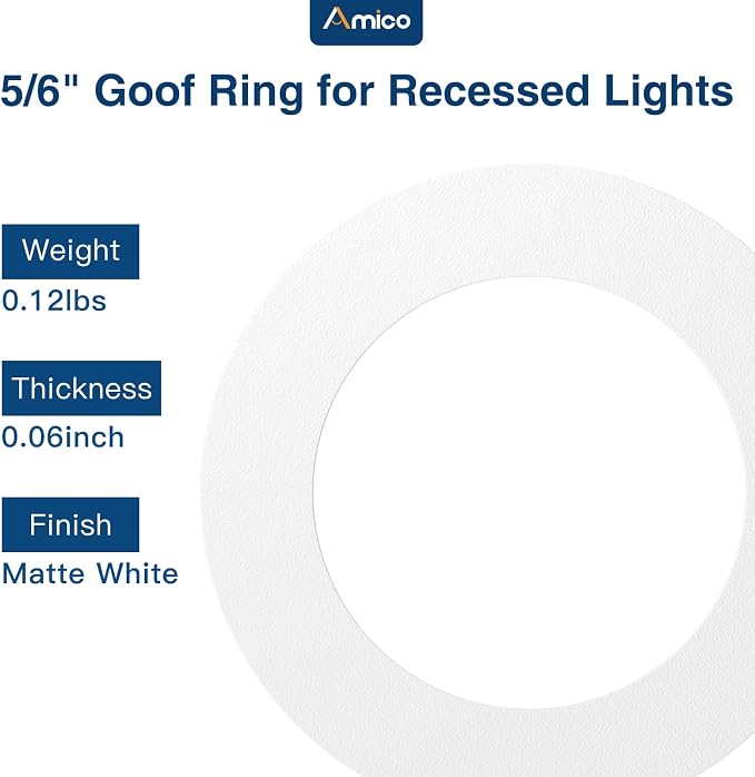 Amico Goof Rings for 6 Inch Recessed Lights, 36 Pack, White | Can Light Trim Ring Cover, Outer Diameter 8.6-inch, Inner Diameter 6.2-inch, Durable Plastic Design - Image 7
