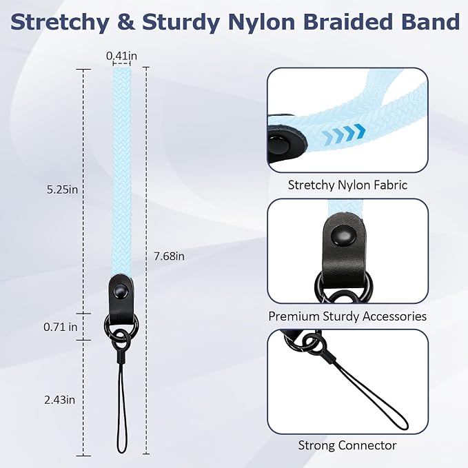 Elastic Nylon Wrist Lanyard for AirPods Case, Anti-Lost Strap for AirPods 1/2/3/Pro/Pro 2 Charging Case, Multi-Functional Wrist Strap for Phones Keys Cameras Small Gadgets, Sky Blue - Image 4