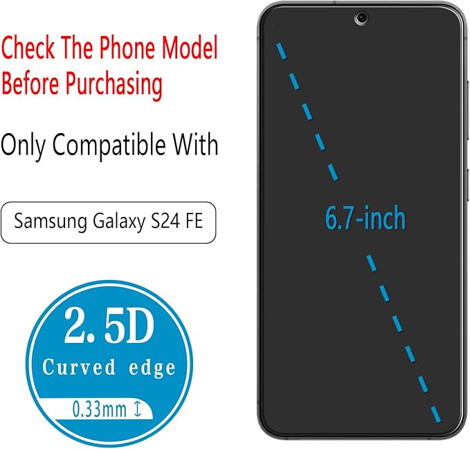 2+2 Pack Screen Protector for Samsung Galaxy S24 FE Tempered Glass | with Camera Lens Protector, Anti Scratch, Bubble Free - Image 2