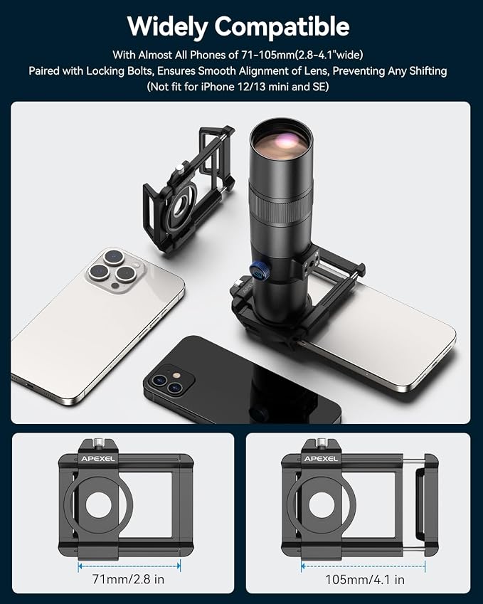 MIAO LAB 30X Telephoto Lens, High Power HD Telephoto Phone Lens with Adjustable Tripod and Universal Phone Clip, Phone Lens Attachment for iPhone & Android - Image 7