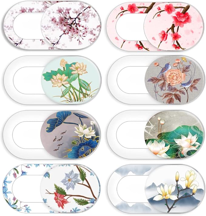 Laptop Camera Cover Slide Cute Flower 8 Pack, Webcam Cover Phone Camera Cover, FadyRaye Ultra-Thin Computer Camera Slide Fits Cellphone, Laptop, Desktop PC, Tablet by FadyRaye