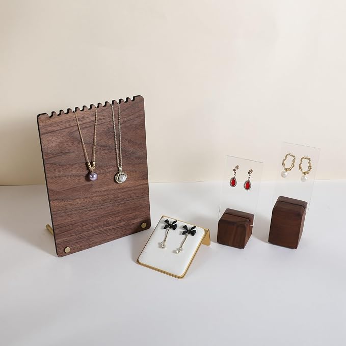 Velvet earring display stands for selling, White earring holder, Gold Jewelry studs organizer【White】 - Image 9