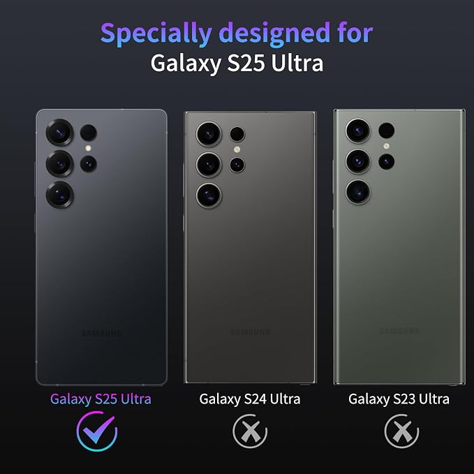 Camera Lens Protector for Samsung Galaxy S25 Ultra,1 Pack | Tempered Metal Glass Camera Cover Film,HD Clear,Anti-Scratch Lens Screen Protector Film,Case Friendly,Black Titanium - Image 2
